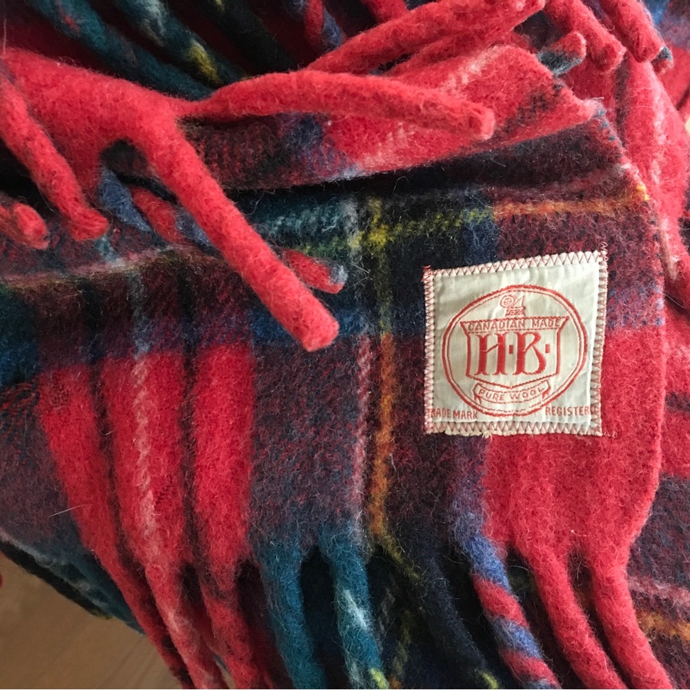 HB tartan Plaid Wool Throw Blanket